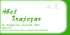 abel krajczar business card